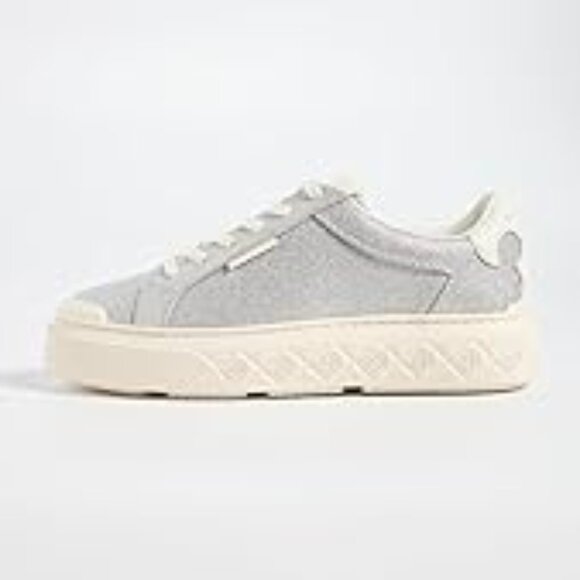 NEW TORY BURCH Leather Ladybug Sneakers For women  silver glitter multi 72529j4 - Picture 9 of 9